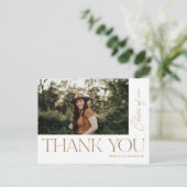 Type Sgation Thankyouモダン Photo金ゴールド ポストカード (スタンド正面)