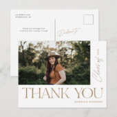 Type Sgation Thankyouモダン Photo金ゴールド ポストカード (正面/裏面)