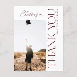 Type Sgation Thankyou Photo Maroon ポストカード