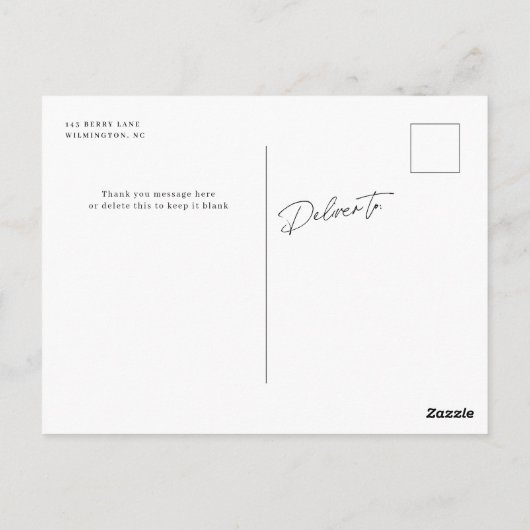 Type Suration Thankyou Photo Black ポストカード (裏面)