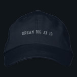 Type Your Own Dream Big at 19 Text Modern-Hat Navy 刺繍入りキャップ<br><div class="desc">Step confidently into your nineteenth year with this Navy Alternative Apparel Basic Adjustable Cap featuring inspiring “Dream Big at 19” embroidery that blends motivation with modern style. The one-size-fits-all adjustable strap provides a relaxed and secure fit, making it perfect for birthday celebrations, college events, photoshoots, or casual everyday wear. Order...</div>