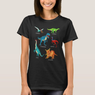 Types of dinosaurs graphics dino identification Re Tシャツ