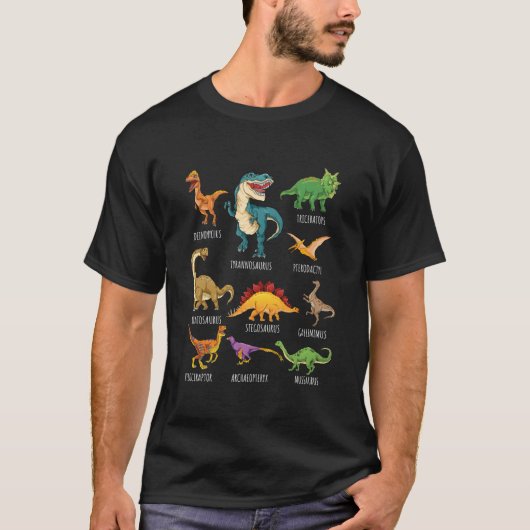 Types Of Dinosaurs S Dino Identification Tシャツ (正面)