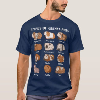 Types of Guinea Pigs Educational Collection Cute C Tシャツ