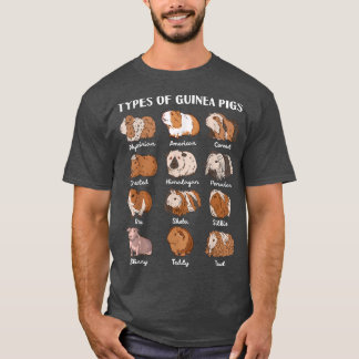 Types of Guinea Pigs Educational Collection Cute C Tシャツ