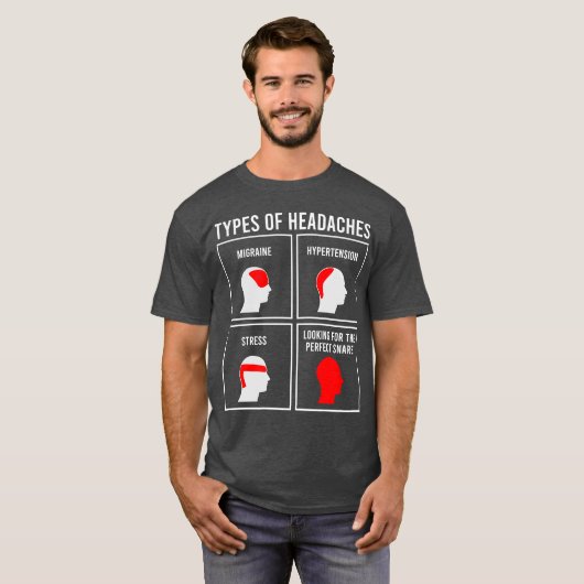 TYPES OF HEADACHES gift Tシャツ (正面フル)