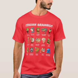 Types of Italian Brainrot Meme Character Hand Draw Tシャツ