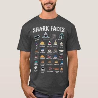 Types Of Shark Faces Tシャツ