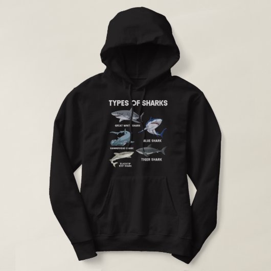 Types of Sharks  パーカ (デザイン正面)