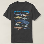 Types Of Sharks Marine Biology  Tシャツ (デザイン正面)