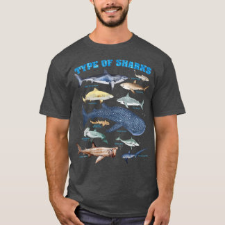 Types Of Sharks Marine Biology  Tシャツ