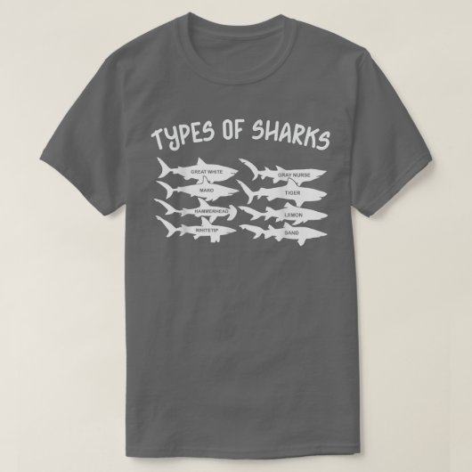 Types Of Sharks Tシャツ (デザイン正面)