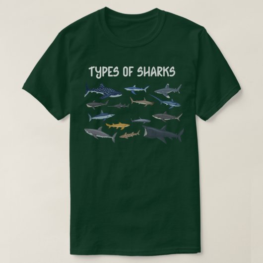 Types Of Sharks Tシャツ (デザイン正面)