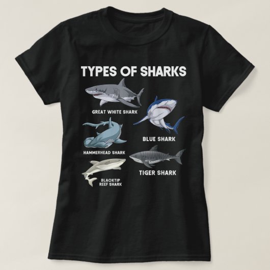 Types of Sharks Tシャツ (デザイン正面)