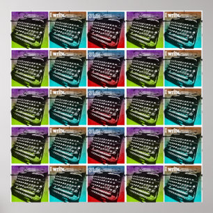 Typewriter Cool Pop Art for Writers and Authors ポスター