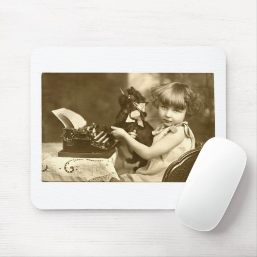 Typewriter girl マウスパッド (マウス)