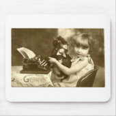 Typewriter girl マウスパッド (正面)