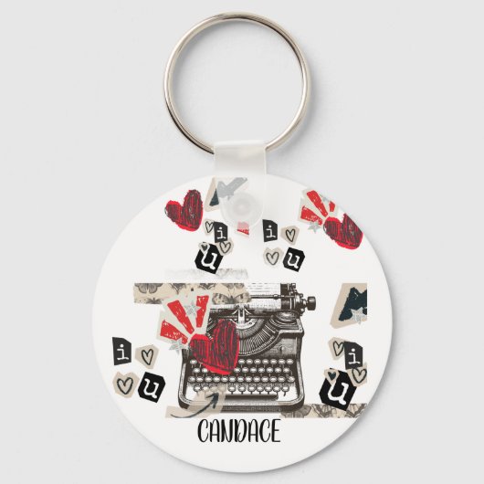 typewriter I love you   キーホルダー (裏面)