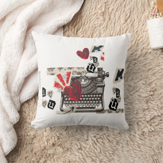 typewriter I love you   クッション (ブランケット)