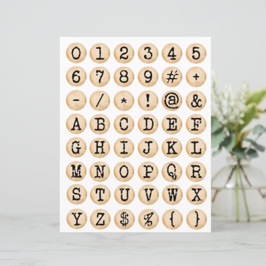Typewriter ornamental old letters collage (スタンド正面)
