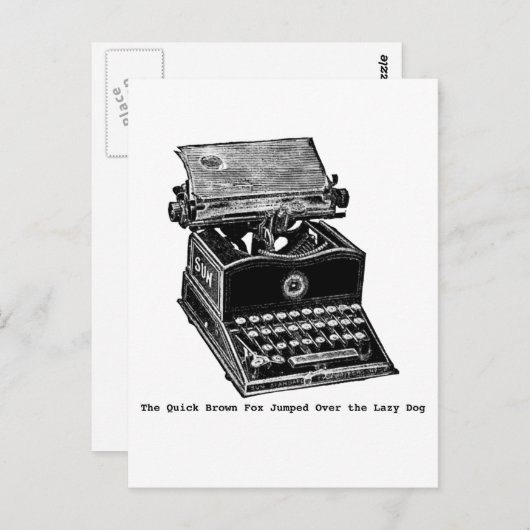 Typewriter, The Quick Brown Fox... ポストカード (正面/裏面)