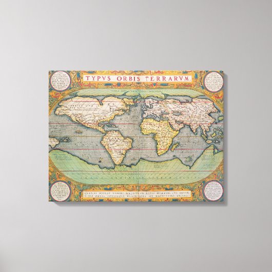 Typhus Orbis Terrarum,世界の地図 キャンバスプリント (正面)