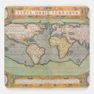 Typhus Orbis Terrarum,世界の地図 スクエアシール