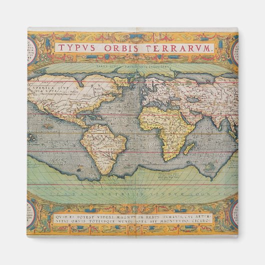 Typhus Orbis Terrarum,世界の地図 マグネット (正面)