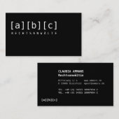 Typo Visittenkarten schwarz 名刺 (正面/裏面)