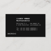 Typo Visittenkarten schwarz 名刺 (裏面)