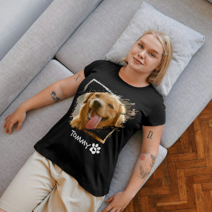 Typogrカスタム付きペットの写真と名前Tシャモダンツ Tシャツ