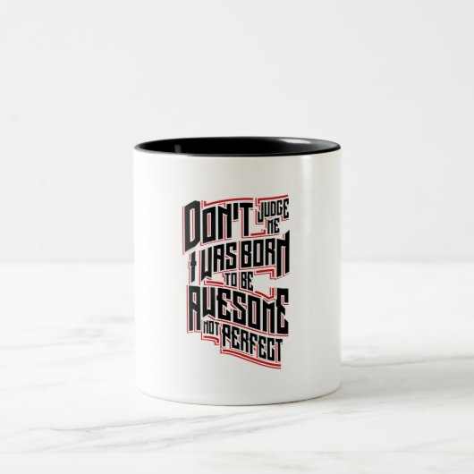 Typografie-Spruch ツートーンマグカップ (中央)