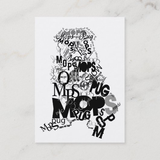 Typographic、モダンType only Pug 名刺 (裏面)