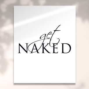 Typographic Black and White Fun Bathroom Sign ポスター