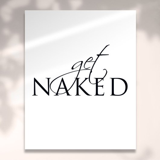 Typographic Black and White Fun Bathroom Sign ポスター