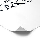 Typographic Black and White Fun Bathroom Sign ポスター (角)