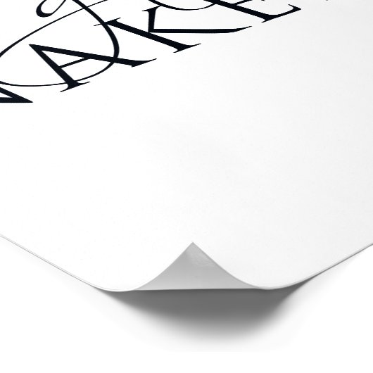 Typographic Black and White Fun Bathroom Sign ポスター (角)