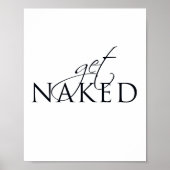 Typographic Black and White Fun Bathroom Sign ポスター (正面)