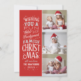 Typographic Christmas Card Three Photo シーズンカード