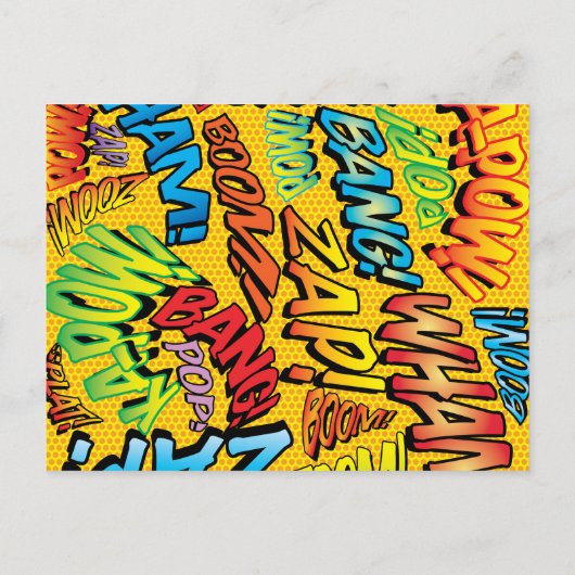 Typographic Designerモダンおもしろい漫画結婚 インビテーションポストカード (裏面)