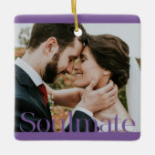 Typographic Soulmate & LOVEフレームデザインオーナメント セラミックオーナメント (正面)