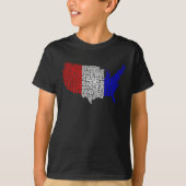 Typographic USA in Red、White、Blue Tシャツ (正面)