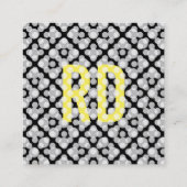 Typographie, gelb, schwarz, und クール Dezent スクエア名刺 (裏面)