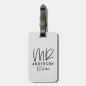 typography原稿の文字の氏の結婚祝い ラゲッジタグ (裏面縦)