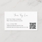 Typography 4 Photo Template Personalized QR Code 名刺 (裏面)