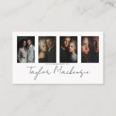 Typography 4 Photo Template Personalized QR Code 名刺 (正面)