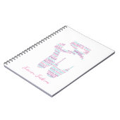 Typography Ballet Shoe Pink and Aqua with Name ノートブック (左側)