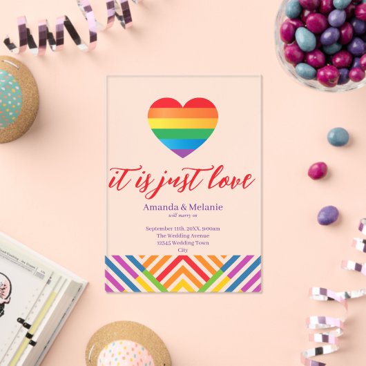 Typography, color and clearness  アクリル招待状 (インサイチュ (お祝い))