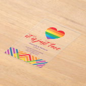 Typography, color and clearness  アクリル招待状 (レイダウン)