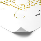 Typography d'or photo booth pancarte de mariage ポスター (角)